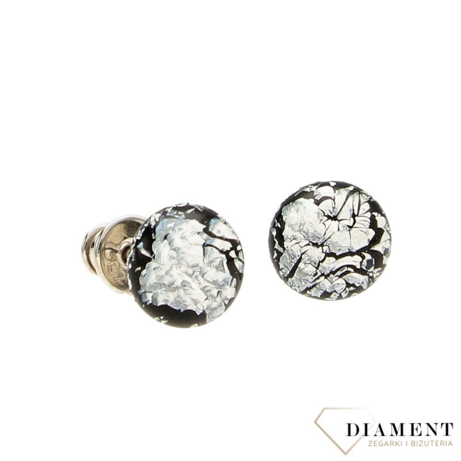 Kolczyki srebrne szkło weneckie srebrne Murano 04.jpg